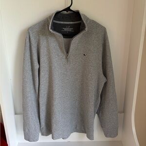 Vineyard Vines Men's Heather Gray Zip-Up Sweater